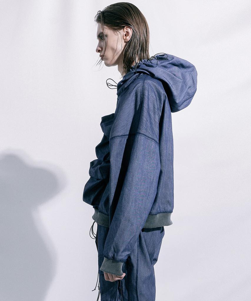 3D Pocket Hoodie Denim
