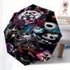 1 Auto Open Jack Skellington, Sally Themed Colorful 8-rib Portable Umbrella for Men and Women, A Compact Commuting Companion Suitable for Da