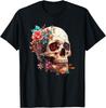 T-shirt Floral Crâne de Sucre Roses Fleurs Mycologue Gothique Goth