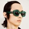 New Diamond-encrusted Irregular Sunglasses Fashion Retro High Sense Cool Fashion Sunglasses.