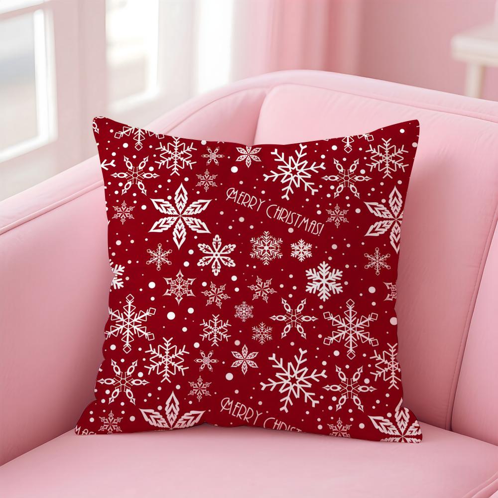 Celebrate Art Christmas Day Print Cushion Cover Pillow Case Soft Skin Friendly Fabric  Concealed Zipper