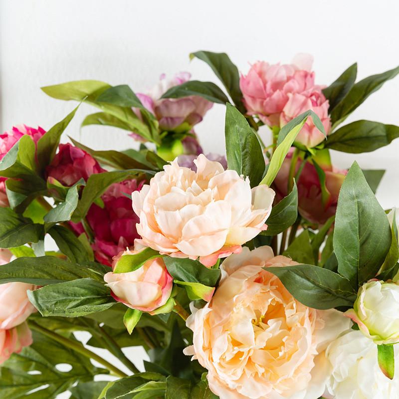 Peony Artificial Flower Decor With Silk Material For Wedding Home Office Display