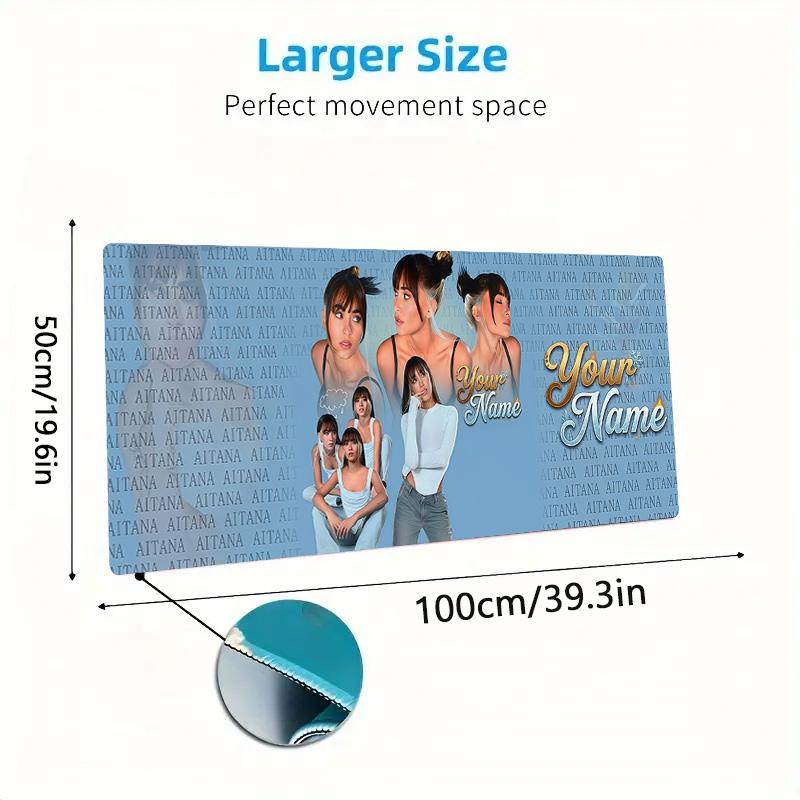 Aitana Custom Name Large Size Mouse Pad Large Gaming Table Cushion Non-slip Laptop Tablet Big Mousepad XXL Mat Mini PC Playmat With Lock edge
