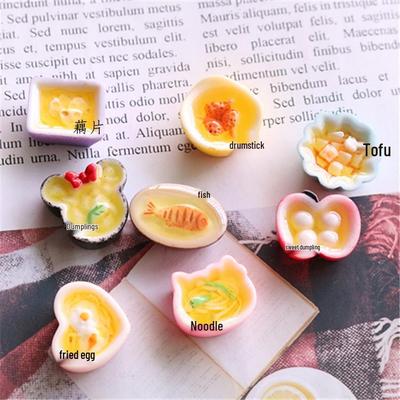 Miniature Food Toy: Resin Noodle Bowl Keychain & Refrigerator Magnet