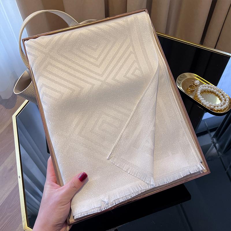 Ladies Elegant Print Hijab Cotton Long Scarf With Four Seasons Sun Protection Scarf Decoration Shawl Wrap Headscarf