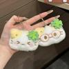 Clover Green Cat Plush Small Kitty Keyring Cute Kawaii Charm Keychain For Women Girls Cute Bag Pendant Key Chains Couple Friend Gifts