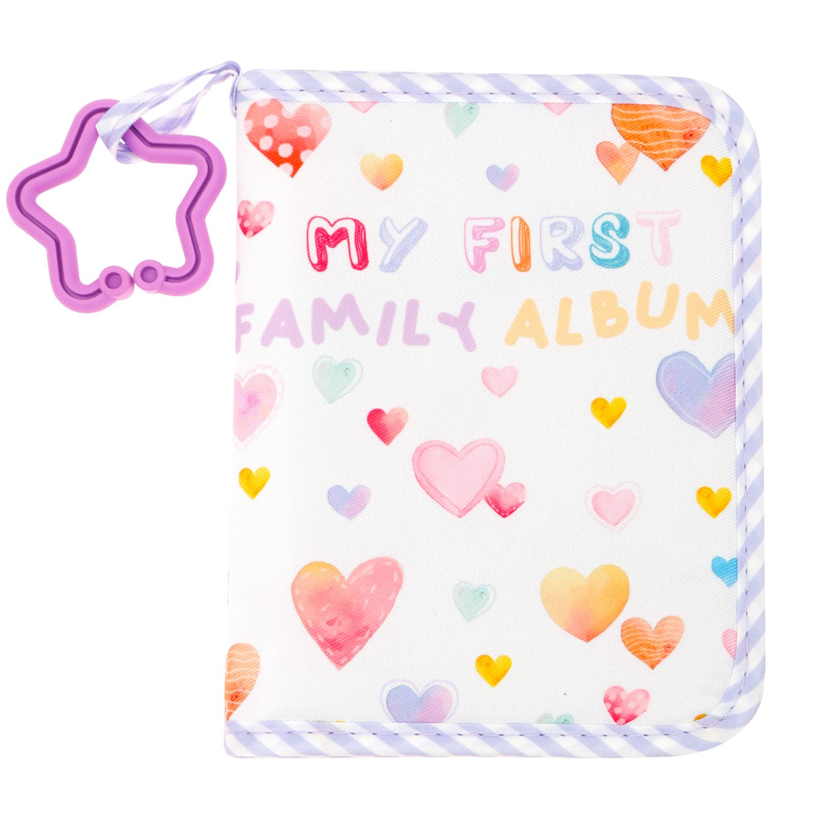 

Soft Cloth Baby Photo Album Safe Baby Memory Album Book with Mirror Cute Newborn Family Memory Picture Book Holds 17 Pictures фиолетовый