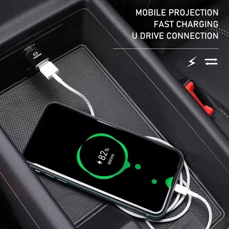 2025 Heißes Datenkabel Typ-C auf USB-Adapter Hochgeschwindigkeits-Port Zubehör für Mazda 2 3 6 5 Atenza CX3 CX5 MX5 CX7 Axela CX30 CX90 CX