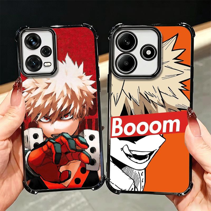 MHA My Hero Bakugou Katsuki Soft Phone Case For Xiaomi Redmi Note 14 15 Pro Plus 13 12 11S 11T 5G 10 9S 9 Plating Anti-Fall Fund