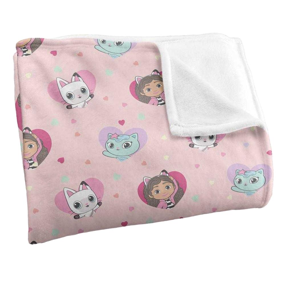 GabbyÂ´s Dollhouse Silky Hearts Pandy Paws Supersoft Blanket