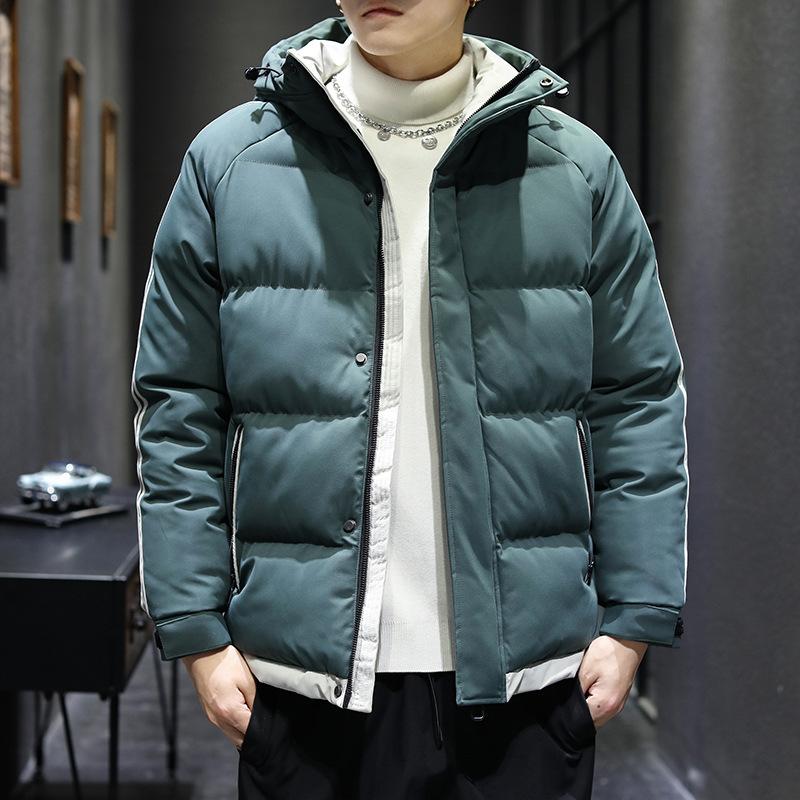 

Утолщенная молния без черного бокового кармана, однотонный мужской хлопковый костюм 8XL зелёный