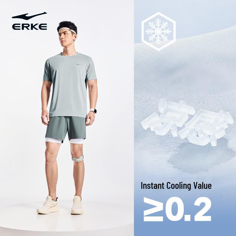 

Erke Men s Ice-Feel Quick-Dry Running T-Shirt 2XL