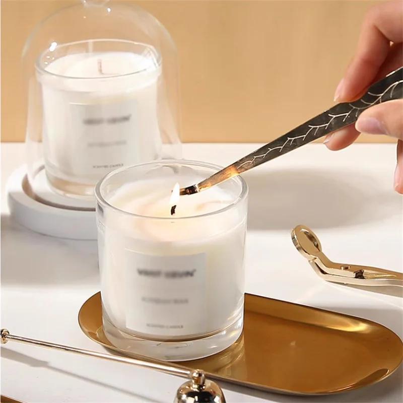 Kerzenlöscher aus Edelstahl, Kerzenschneider, Kerzendochtschere/-haken/Kerzentablett/Kerzenpflege-Werkzeug