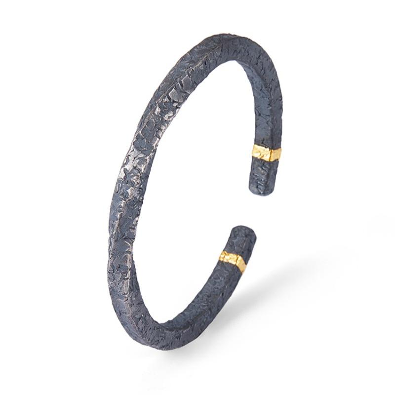 

Chiba Taiyin [Wuteng] Möbius Ring Bracelet for Men, Personalized Vintage Black Gold, Niche Versatile Open Cuff