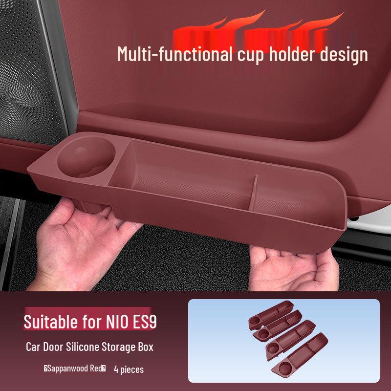 Nio ES9 Car Door Storage Organizer: Door Side Lower Box & Cup Holder Interior Accessory