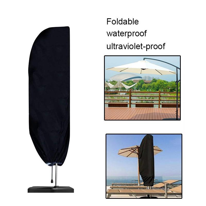 210D Oxford Outdoor Banana Umbrella Cover Waterproof Garden Rain Shield 26x28x140cm чёрный