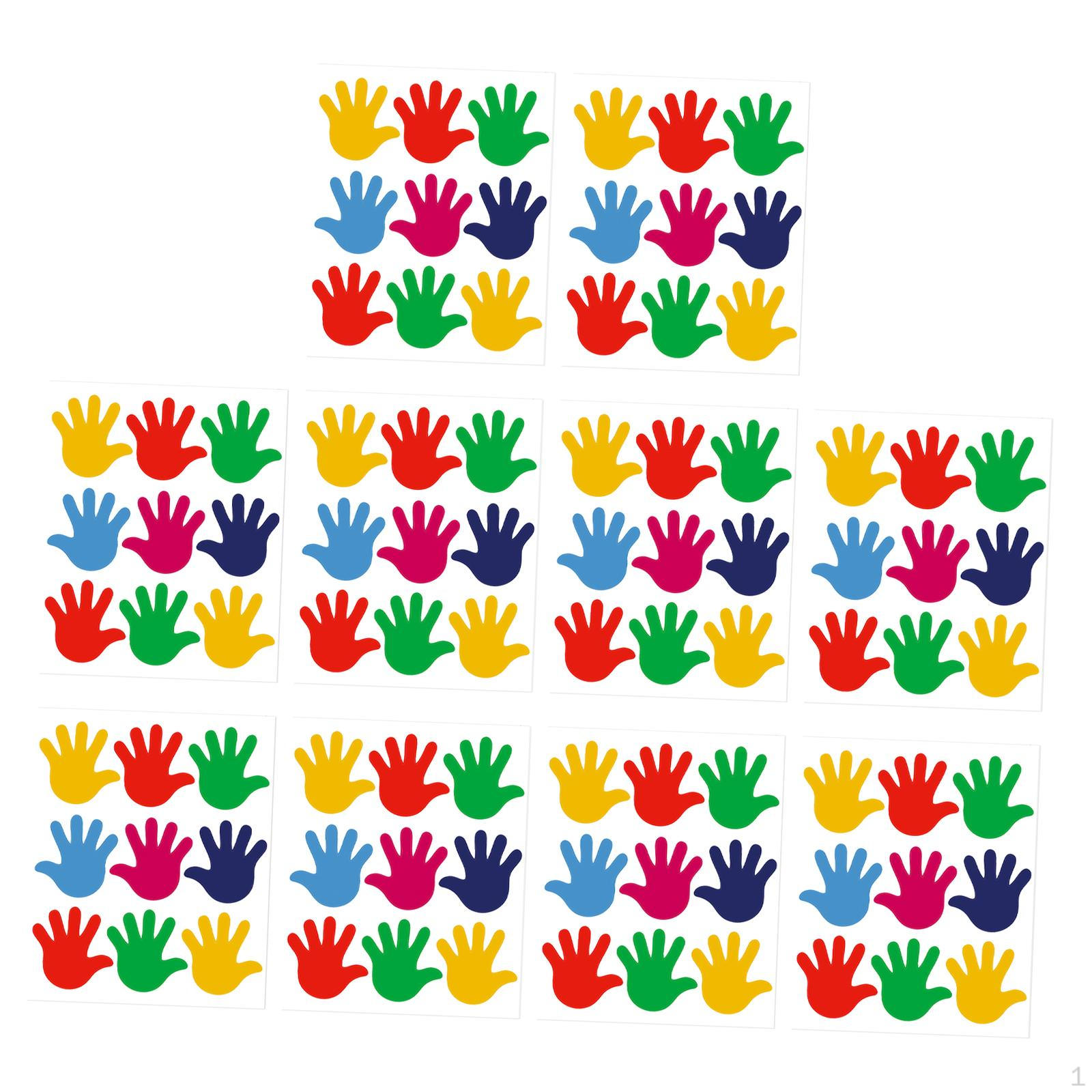 

90x Colorful Handprint Hand Accents for Envelope Invitation Cards Greeting