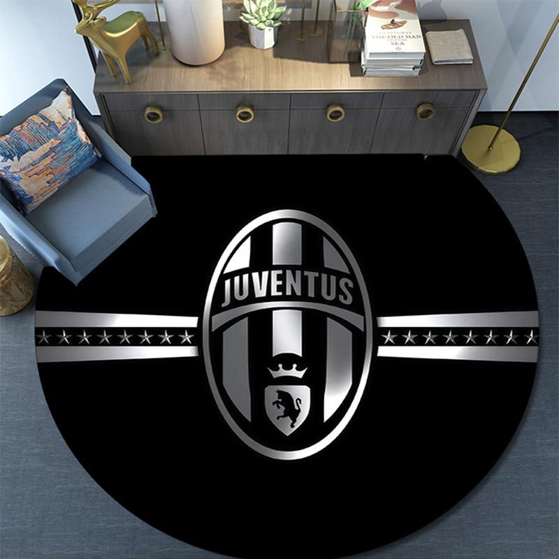 Juventus Football Club3 Round Area Rug,Carpet Rug for Living Room Bedroom Sofa Playroom Decor,Non-slip Floor Mat