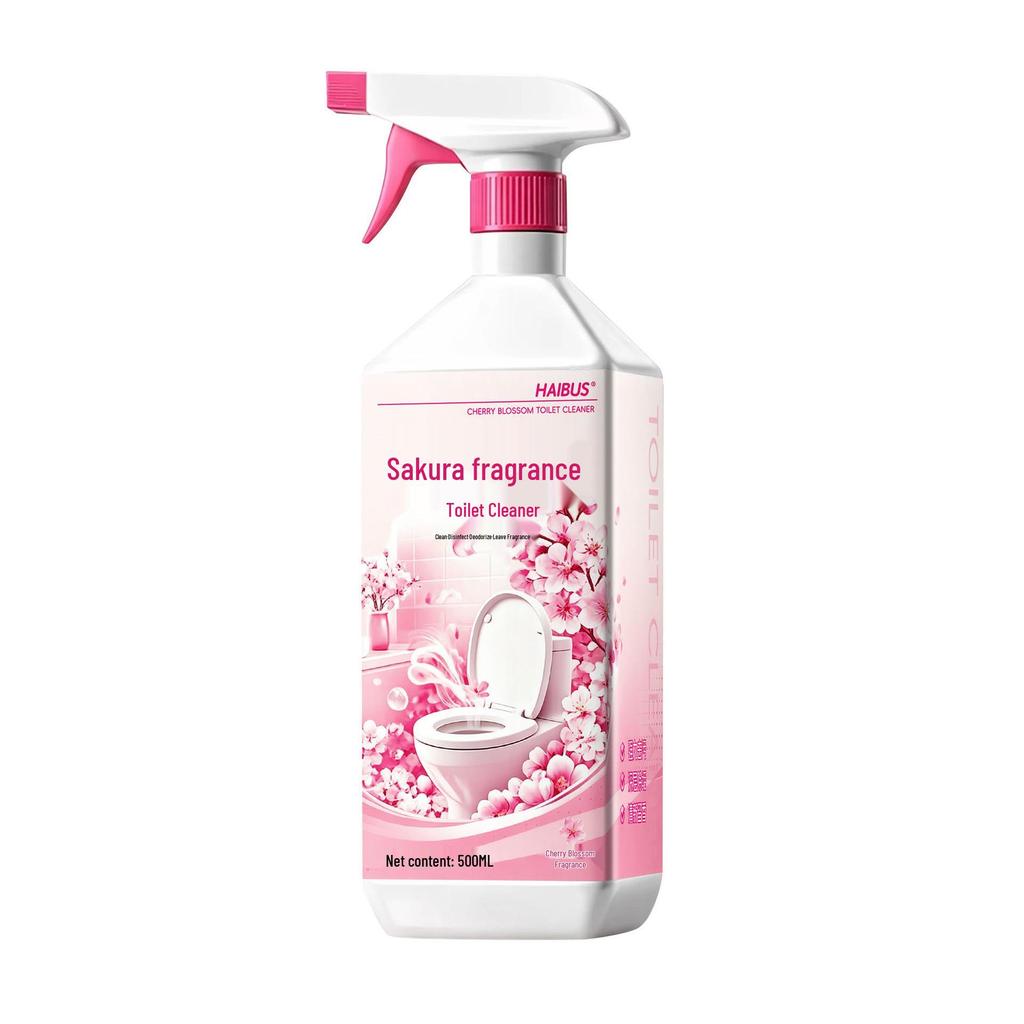 Haibisen Cherry Blossom Toilet Bowl Cleaner: Strong Descaler, Removes Yellow Stains, Deodorizes, Fresh Scented, Toilet Cleaning Solution.