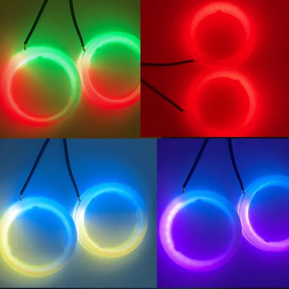 2pcs RGB Angel Eye LED,Daytime Running Headlight Light with APP Control Multiple Light colors Synchronized to Music.60MM-120MM,