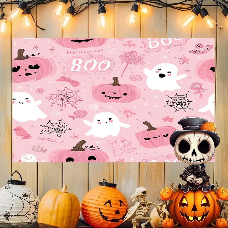 Cute Pink Halloween Background Cloth Hanging Cloth Bedroom Bedside Decorative Wall Cloth Rental Dormitory Tapestry