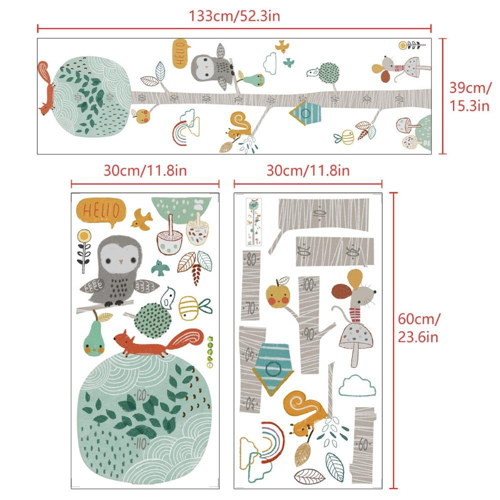 

Многоцветная настенная наклейка для измерения высоты с рисунком из мультфильма Детская линейка высоты Орнамент для комнаты 1712
