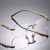1 Pair of Frameless Rectangular Anti Blue Light Glasses for Both Men and Women Simple and Fashionable
