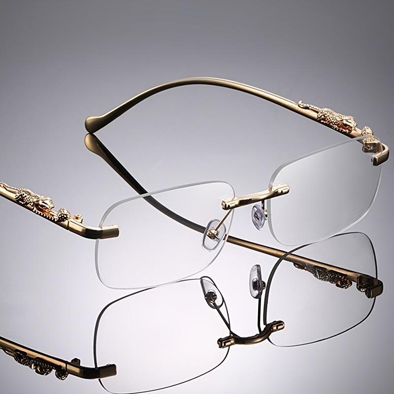 1 Pair of Frameless Rectangular Anti Blue Light Glasses for Both Men and Women Simple and Fashionable