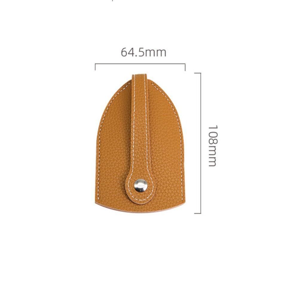 Unisex Pull Type Key Bag Mini Leather Keychain Pouch Portable Key Holder Case Key