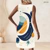 Plus Size Women Round Neck Sleeveless Tank Midi Dress Summer Comfort Casual Apparel