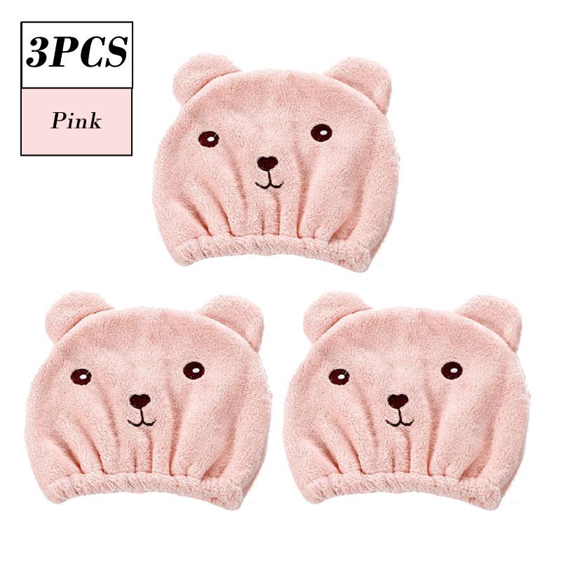 FASHION Lovely Little Bear Hair Drying Cap Towel Microfiber Quickly Dry Hair Shower Hat Wrapped Towels Bathing Cap Bathroom Accessories