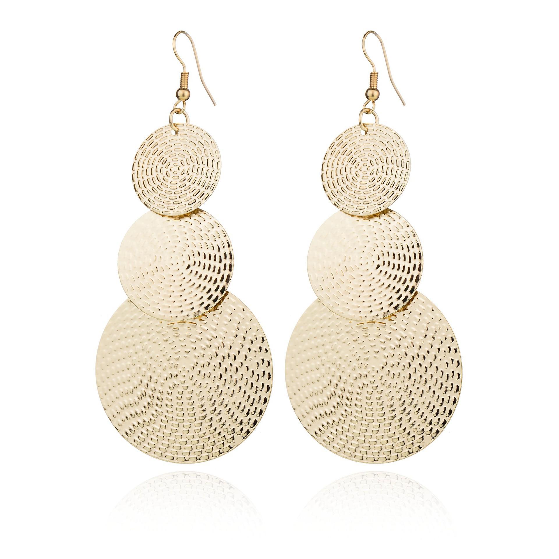 E1208 Fashion Trend Pop Rock Nightclub Frosted Round Stud Earrings Earrings Fashion Trinkets