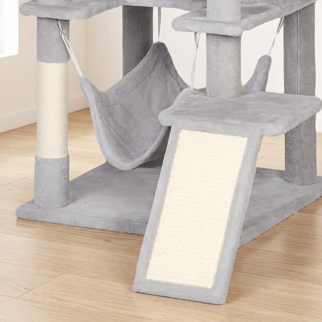 Cat Tree, 192 Cm Large Multi-Level Cat Tower for Indoor Kittens with 8 Scratching Posts, 3 Plush Beds, 2 Hammocks