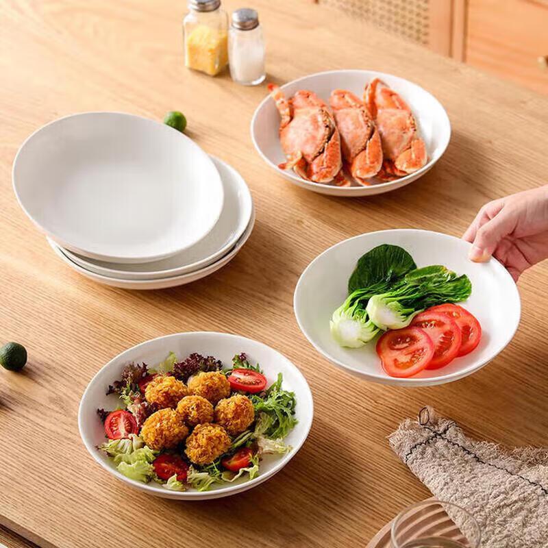 Minimalist Pure White Ceramic Dining Plate