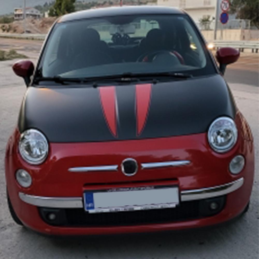 2PCS Car Hood Bonnet Stickers For Fiat 500 Abarth 595 Tuning Accessories Vinyl Film Decals Auto DIY Stripes Styling Decoration