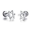 1Pair Star Lightning Titanium Steel Unisex Women Men Black Clear Crystal Zircon Ear Studs Earrings Shiny Piercing Jewelry Gift