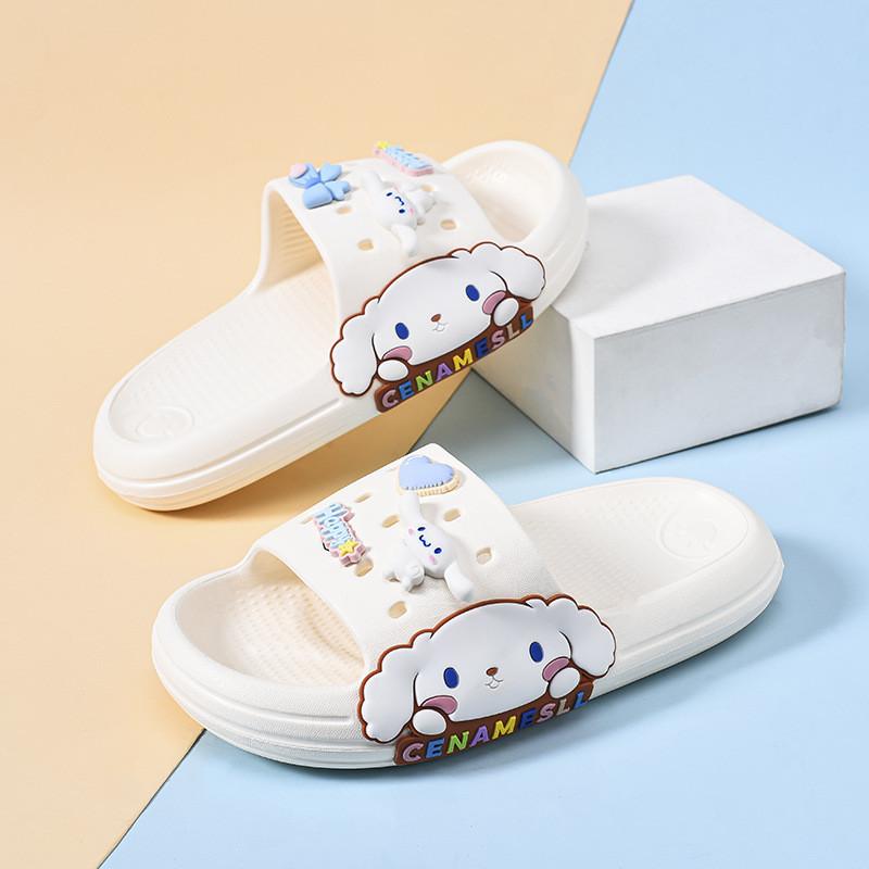Очаровательные детские мультяшные шлепанцы-сабо Легкие ЭВА Нескользящая летняя обувь OffWhite,26-27