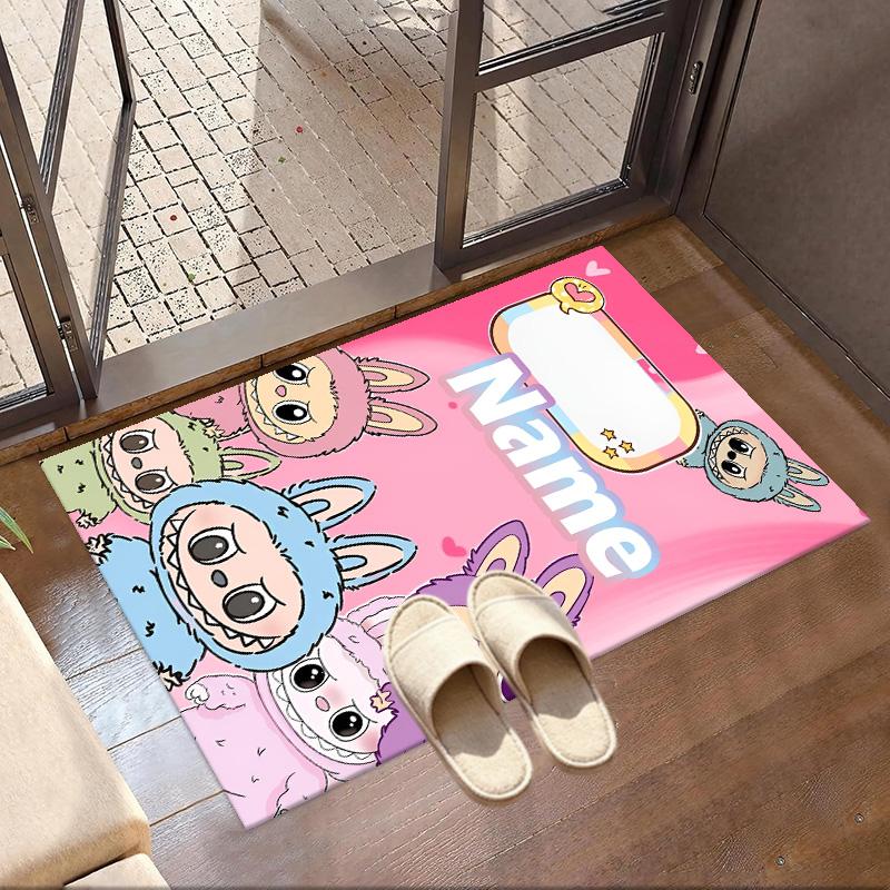 Custom Name Personalized Labubu Print Carpet, Versatile Home Decor Rug, for Playroom, Apartment, Balcony, Entryway, Hallway Gift