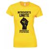 Divertente T-shirt aderente "Gli Introversi si Uniscano"