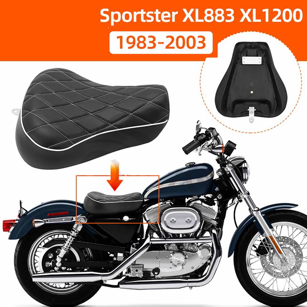 Yoothi Compatible Harley Sportster XL 883 1200 72 48 Custom Driver Rider Solo Seat 1983-2003 (Black Mesh)