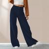 Women's High Waist Corduroy Pants Straight Leg Micro Stretch Pockets Casual Long Trousers For Autumn Winter