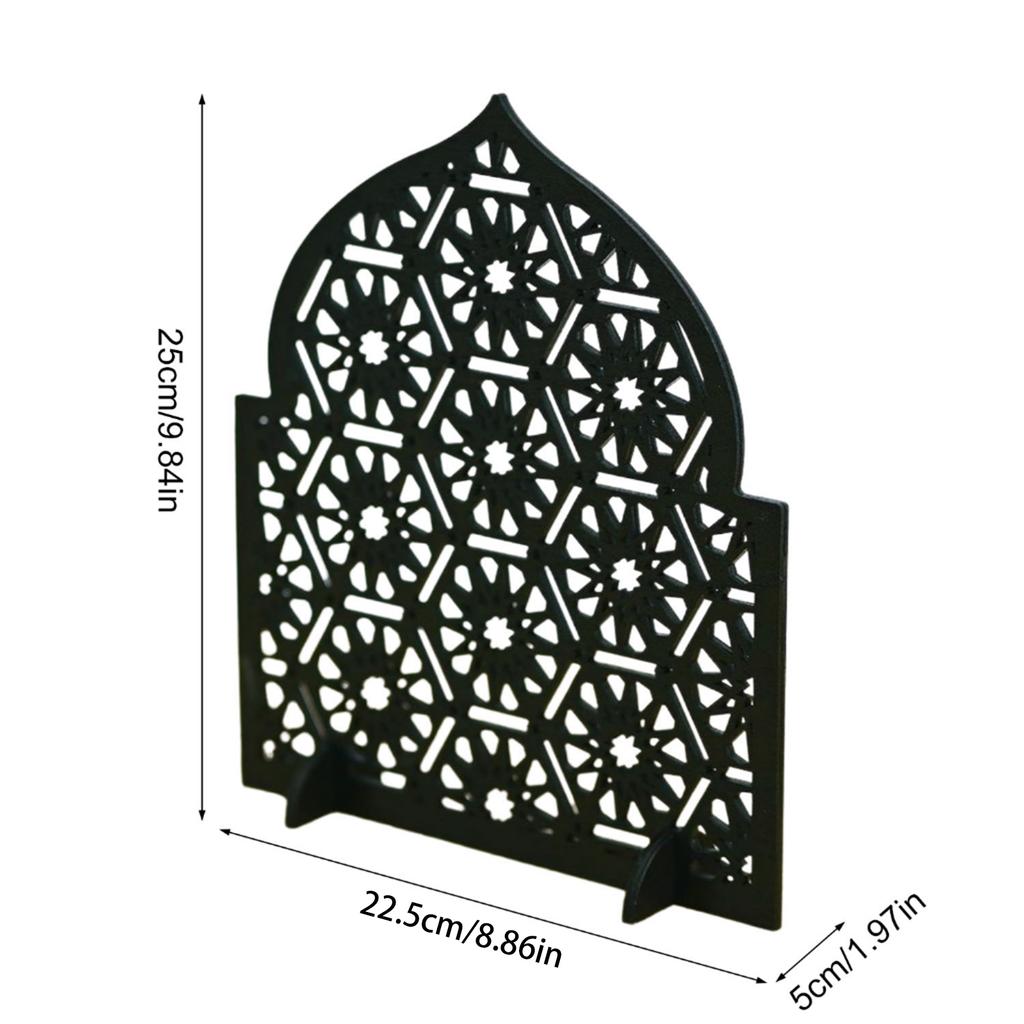 Handcrafts Eid Mubarak Ramadans Wood Hollowed Carving Table Sign Decors Ornament for Muslims Islamics Party Supplies