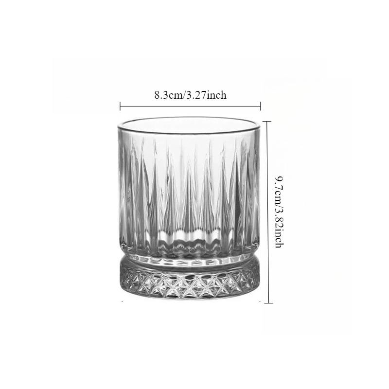 Classic Retro Home Striped Glass Cup Wine Glasses Beer Mug Vertical Striped Transparent Glass Foreign Wine Glass New Year Gift 1pcs