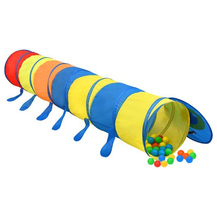 3107760 vidaXL Tunnel de jeu pour enfants avec 250 balles Multicolore 245 cm