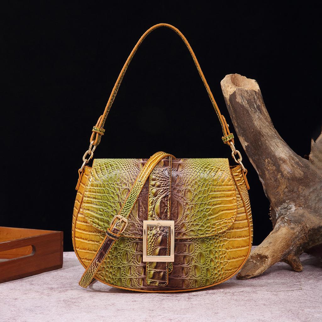 New Fashionable Alligator Pattern Shoulder Bag High-quality Retro Handbag All Match Women's Armpit Swagger Bags