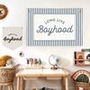 Lacama Vintage Blue Long Live Boyhood Boys Room Decor, Boy Nursery Decor, Linen Banner Wall Hanging Canvas Banner Flag Decor for Toddler Boy Room