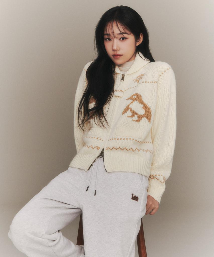 Lee Cowichan Zip-Up Cardigan Ivory