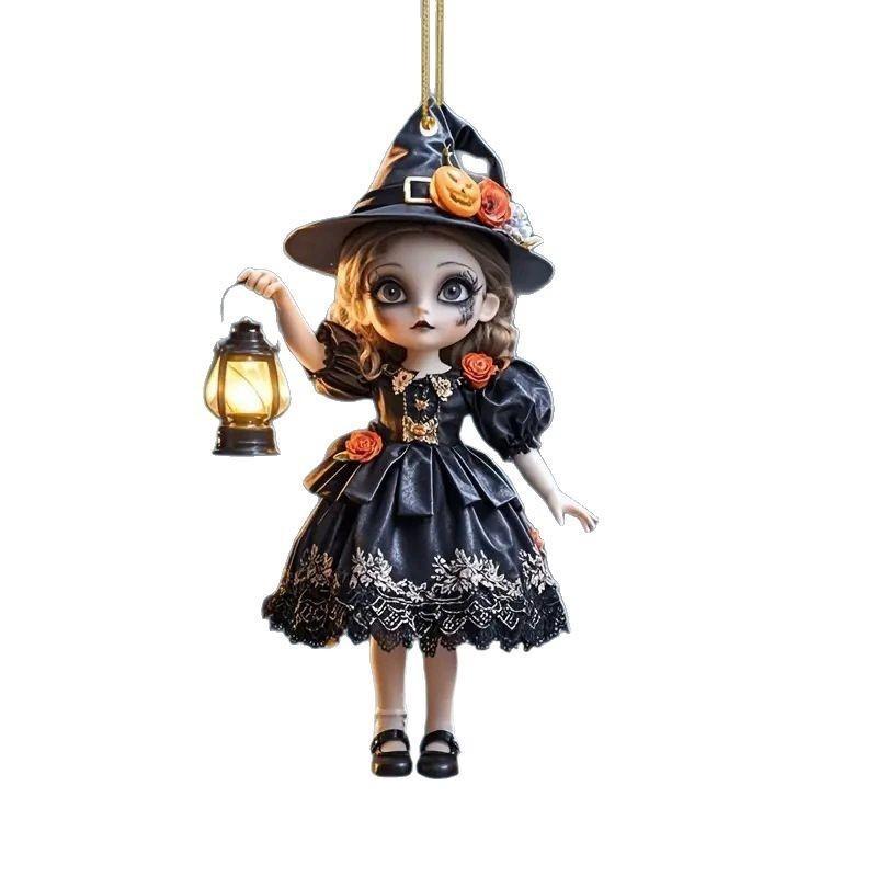 

Acrylic Material, Pumpkin, Little Witch, Halloween Decoration, Car Pendant, Room Decoration Pendant, Holiday Gift Pack of 1