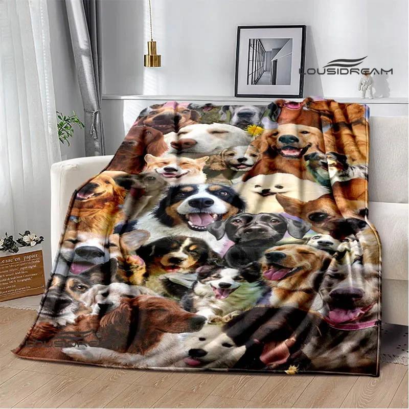 3D Cute dog printed blanket Flannel Warm blankets Soft and comfortable blanket bed linings cubre cama Birthday Gift