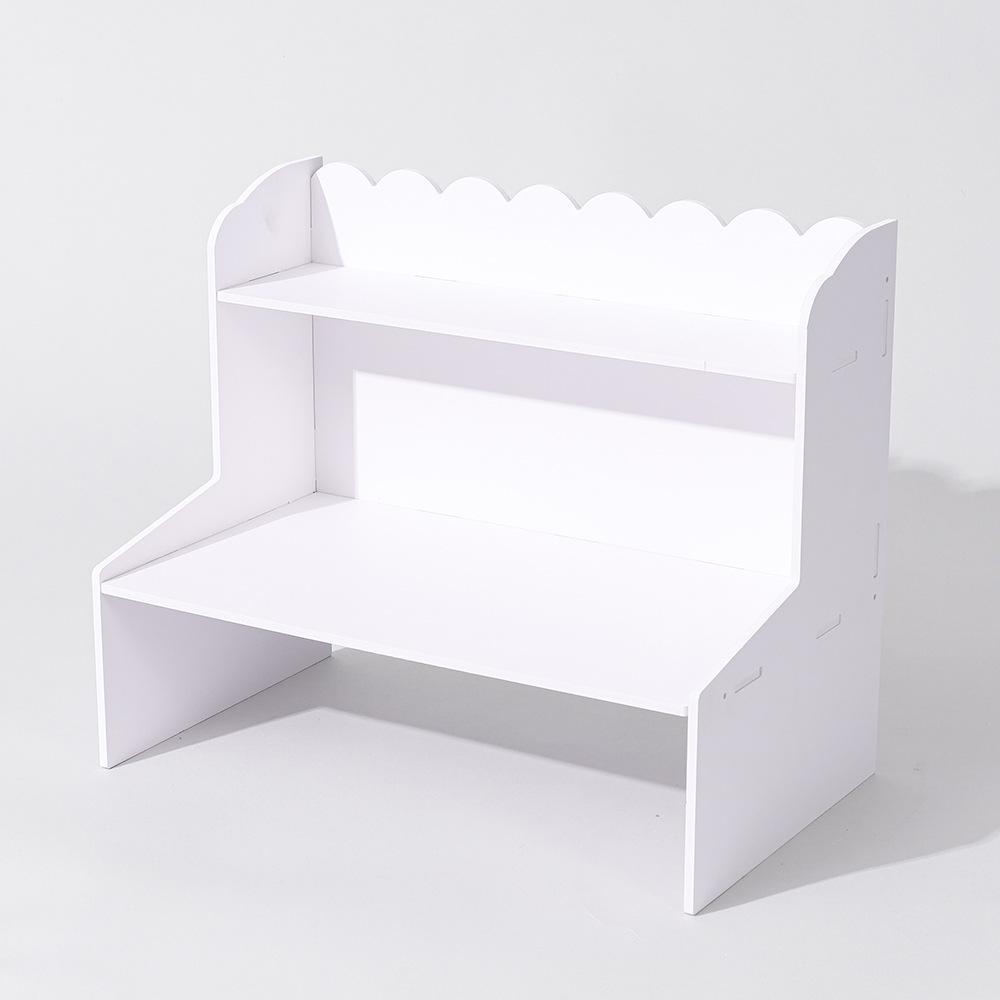 Raft de Depozitare de Birou din Dantelă cu Strat Dublu cu Sertar Avansat, Design Multistrat